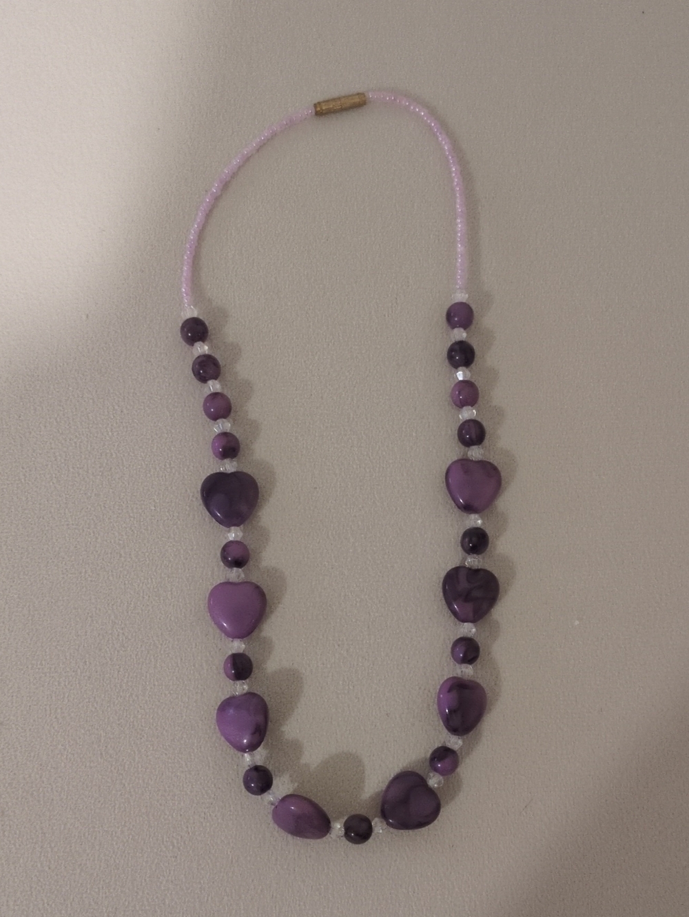 Purple Heart Bead Necklace